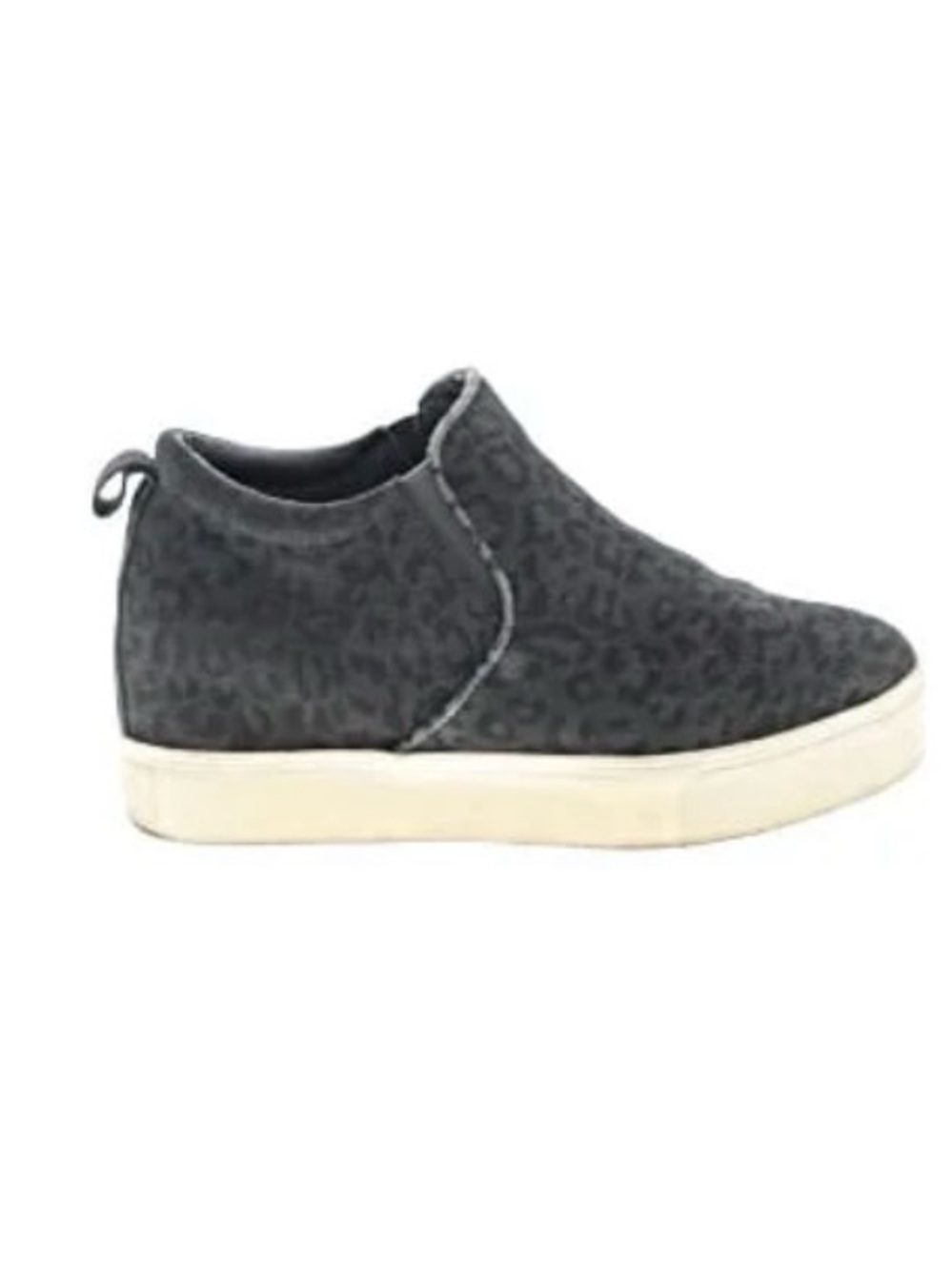 J Brand Black/Gray Leopard Suede Print Slip-On Sneakers Size 7.5